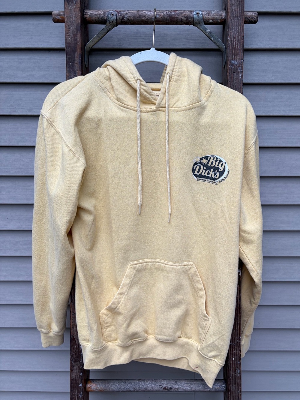 Big Dicks Salty Seaman Madeira Beach FL Yellow Pullover Hoodie for Men - small